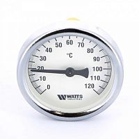 Watts термометр биметаллический с погружной гильзой, резьба 1/2", корпус Ø 63 мм, гильза 50 мм
