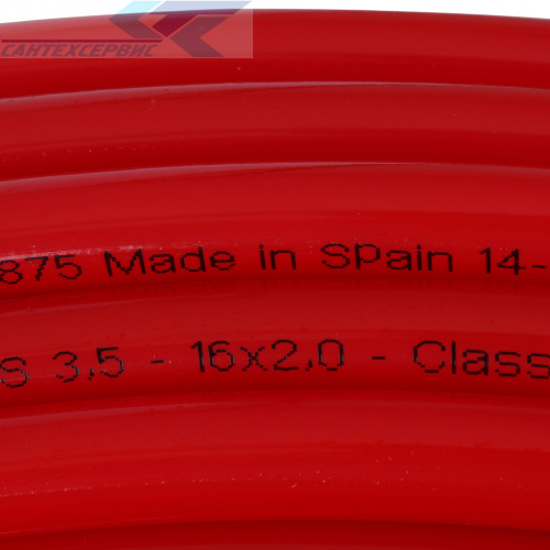 Труба из cшитого полиэтилена PE-Xa STOUT 16х2,0 с кислородным слоем EVOH, красная фото 2